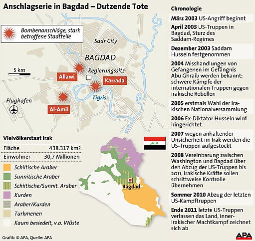 Anschlagserie in Bagdad - Grafik