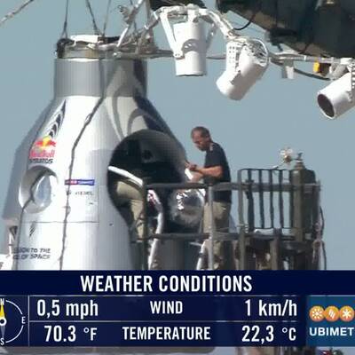 Wegen Windes wurde Baumgartners Sprung abgebrochen.