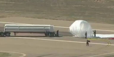 Wind drückte Ballon zu Boden