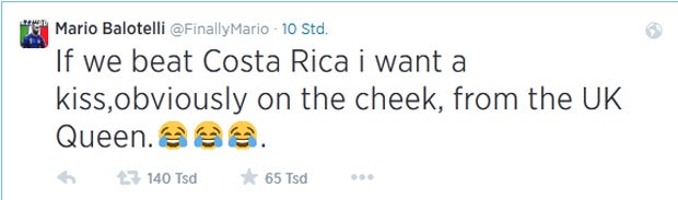 Balotelli will Kuss von der Queen