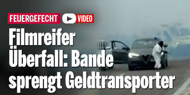 Filmreifer Überfall: Bande sprengt Geldtransporter