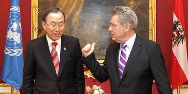 UNO-Generalsekret&auml;r Ban Ki-moon und Bundespr&auml;sident Heinz Fischer