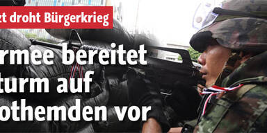 Armee bereitet Sturm auf Rothemden vor