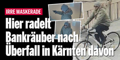 Hier radelt Bankräuber nach Überfall in Kärnten davon