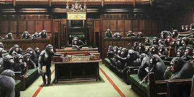 Bansky zu Brexit: Parlament der Affen