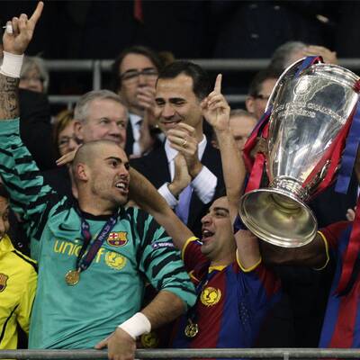 So feierte Barcelona den CL-Triumph