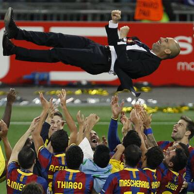 So feierte Barcelona den CL-Triumph