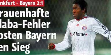 FC Bayern verlor in Frankfurt 1:2