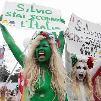 Nackter Protest gegen Silvio Berlusconi 