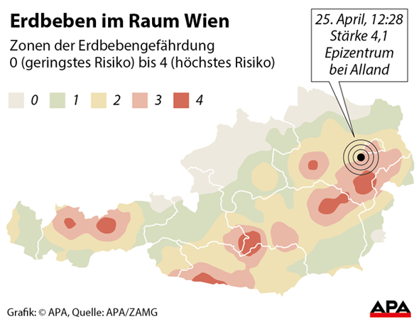 Erdbeben erschüttert Osten Österreichs