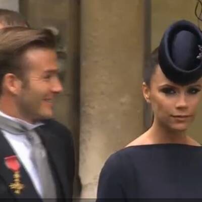 Der Fußball-Star in Begleitung mit Victoria