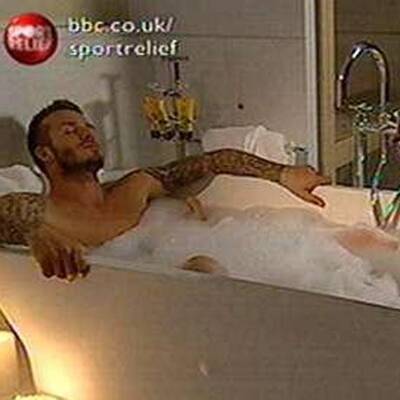 Beckham badet mit Mann