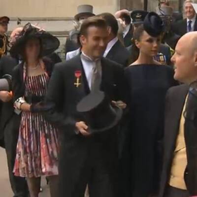 Der Fußball-Star in Begleitung mit Victoria