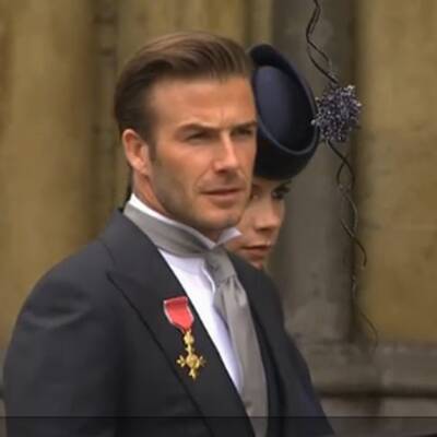 Der Fußball-Star in Begleitung mit Victoria