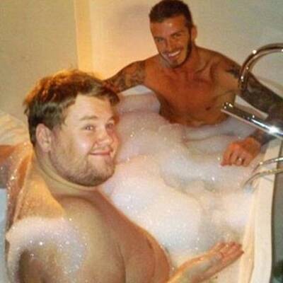 Beckham badet mit Mann