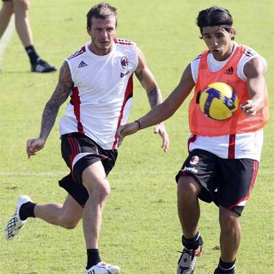 Beckham mit Milan in Dubai