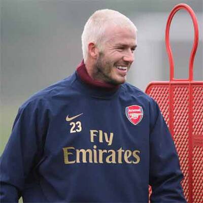 Beckham hält sich bei Arsenal fit