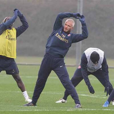 Beckham hält sich bei Arsenal fit
