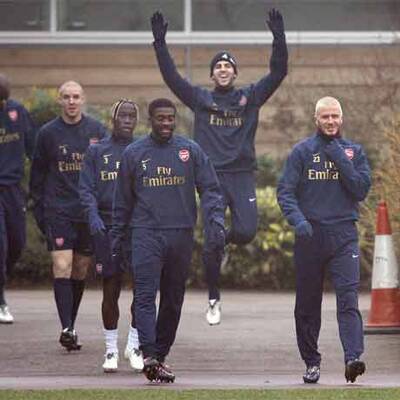 Beckham hält sich bei Arsenal fit