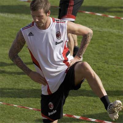 Beckham mit Milan in Dubai