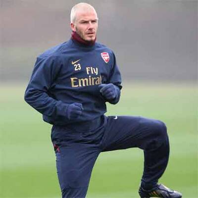 Beckham hält sich bei Arsenal fit