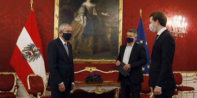 Lockdown-Gipfel: Kurz und Kogler bei VdB