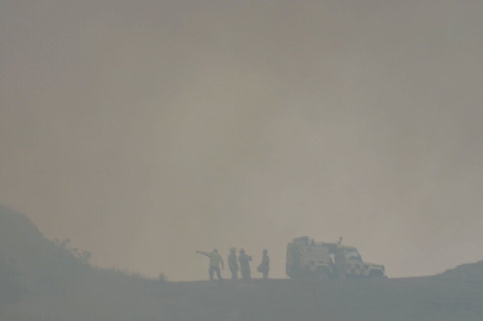 Brand auf Hausberg von Edinburgh