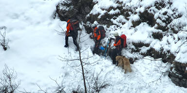 Abgest&uuml;rzte H&uuml;ndin "Gaia" vom Schafberg gerettet