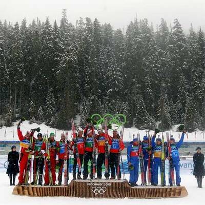 Biathlon Staffel erreicht 2. Platz