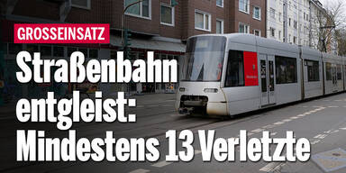 Straßenbahn entgleist: Mindestens 13 Verletzte