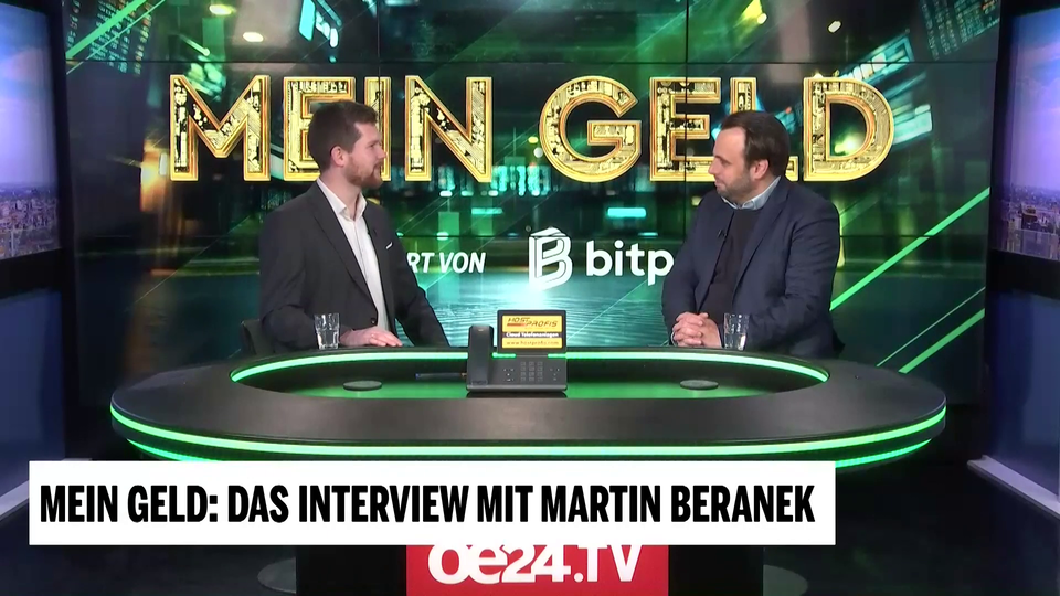 Journalist Aaron Brüstle mit Bitpanda-Commercial Director Martin Beranek.