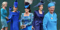 Hochzeitsgäste in Royalblau