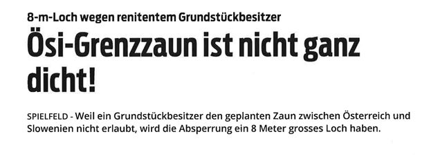 Grenzzaun wird Lachnummer