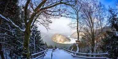 Die Donauschlinge im Winter.