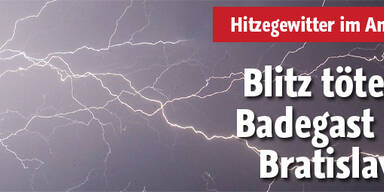 Blitz tötete Badegast in Bratislava