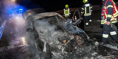 BMW auf der A2 in Baden ausgebrannt
