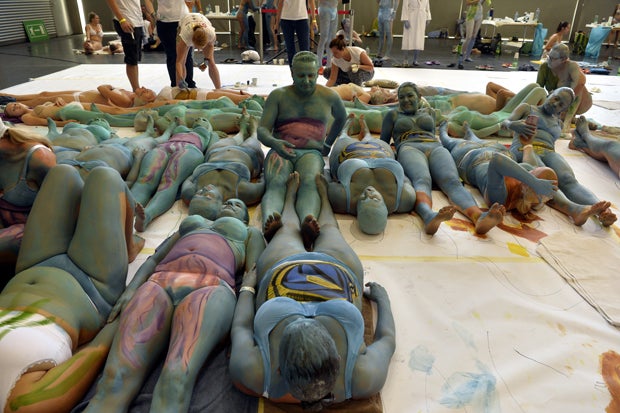 Bodypainting-Weltrekord in Wien gebrochen