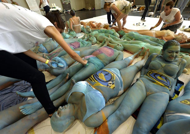 Bodypainting-Weltrekord in Wien gebrochen