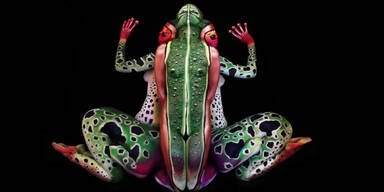 Bodypainting-Deluxe: Ist dies ein echter Frosch?
