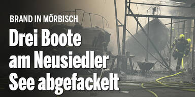 Drei Boote am Neusiedler See abgefackelt