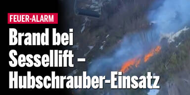 Brand bei Sessellift – Hubschrauber-Einsatz