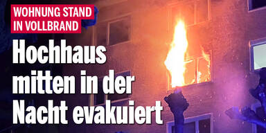 Wohnung in Vollbrand: Hochhaus mitten in der Nacht evakuiert