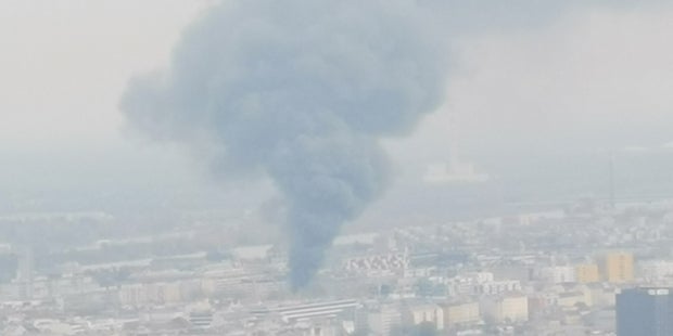 Rauchsäule über Wien: Großbrand in der Nordbahnhalle