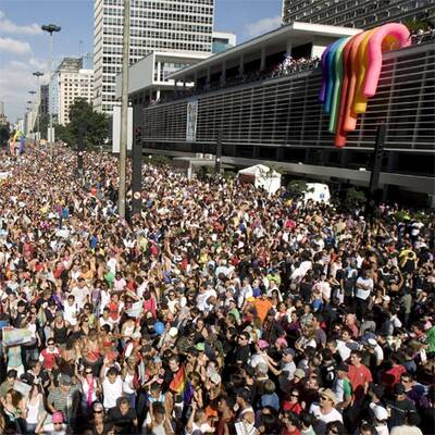 Mega-Schwulenparade in Sao Paolo