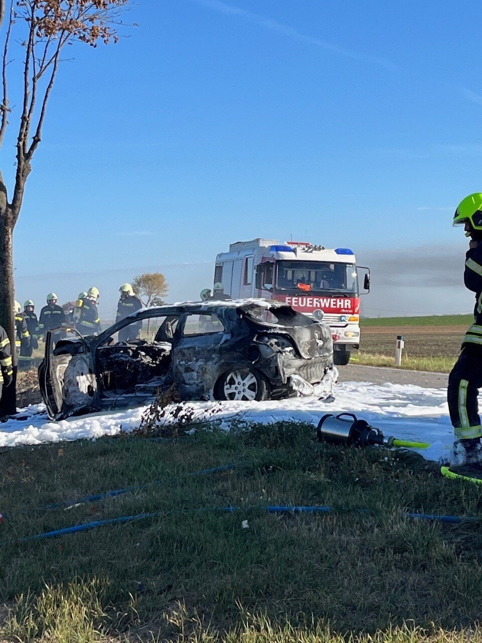 Brennendes Auto Moosbrunn
