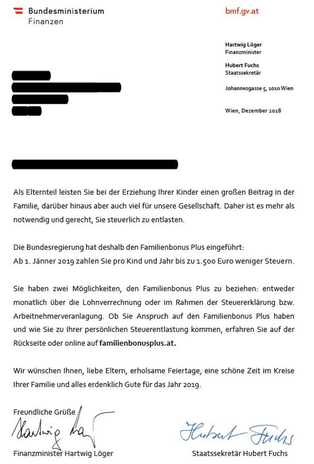 So holen Sie sich den Familienbonus