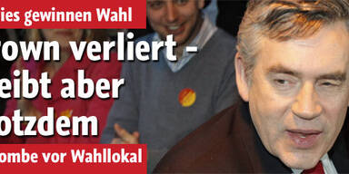 Bombe vor Wahllokal - Brown will bleiben