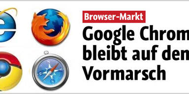 Chrome gewinnt -Internet Explorer verliert