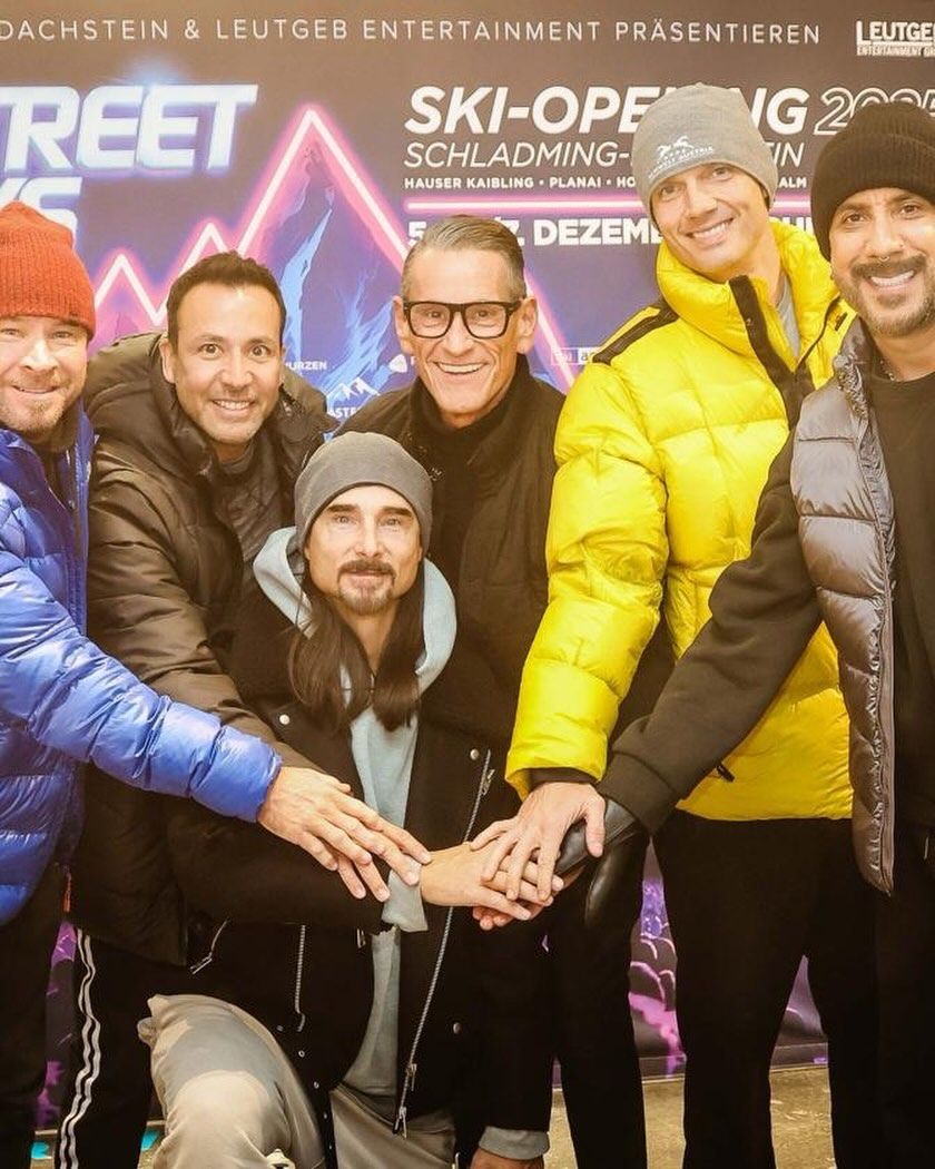 Klaus Leutgeb mit den Backstreet Boys in Schladming