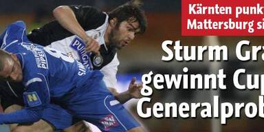 Sturm Graz gewinnt Cup-Generalprobe